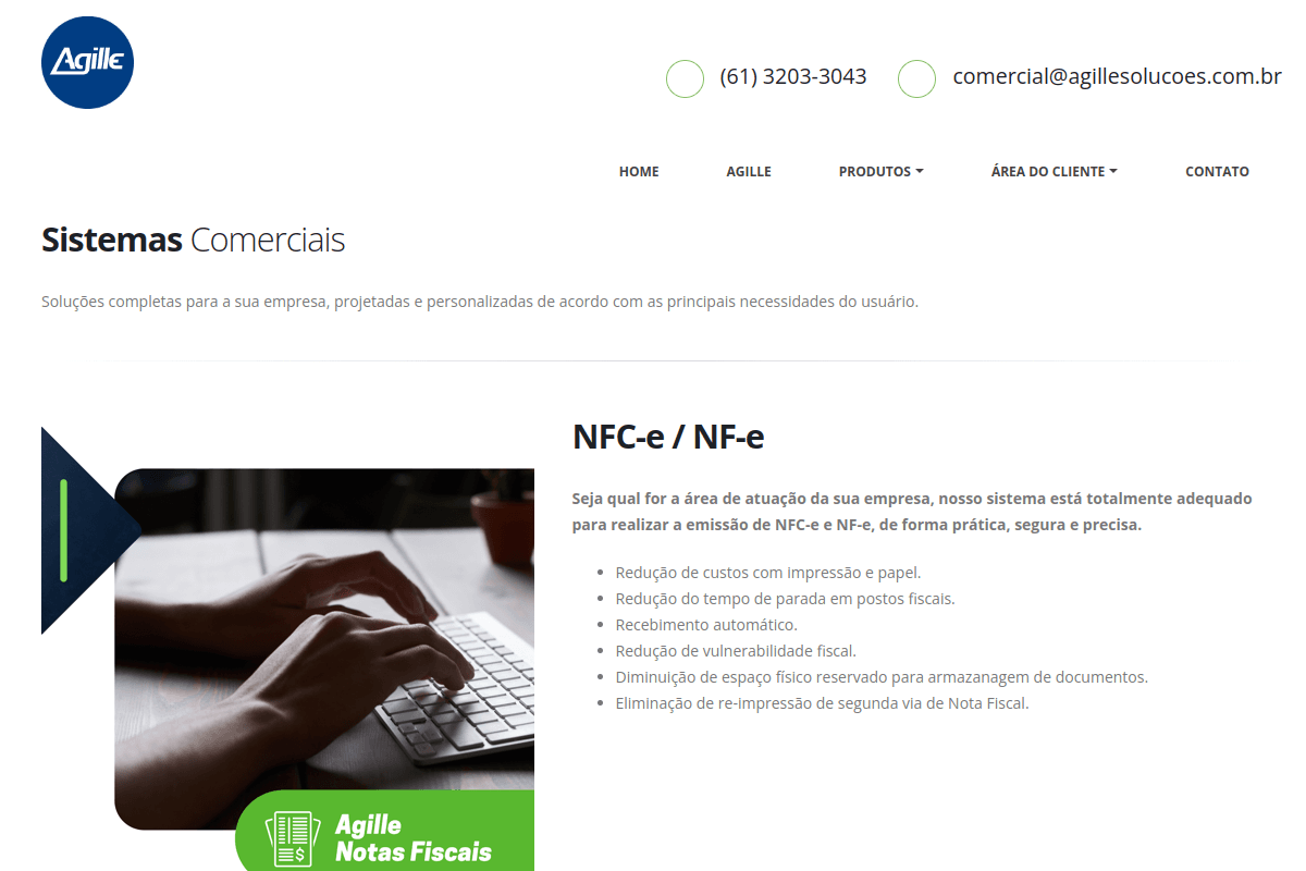 Site do fornecedor de Agille Food