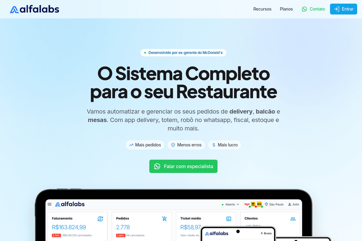 Site do fornecedor de Alfalabs