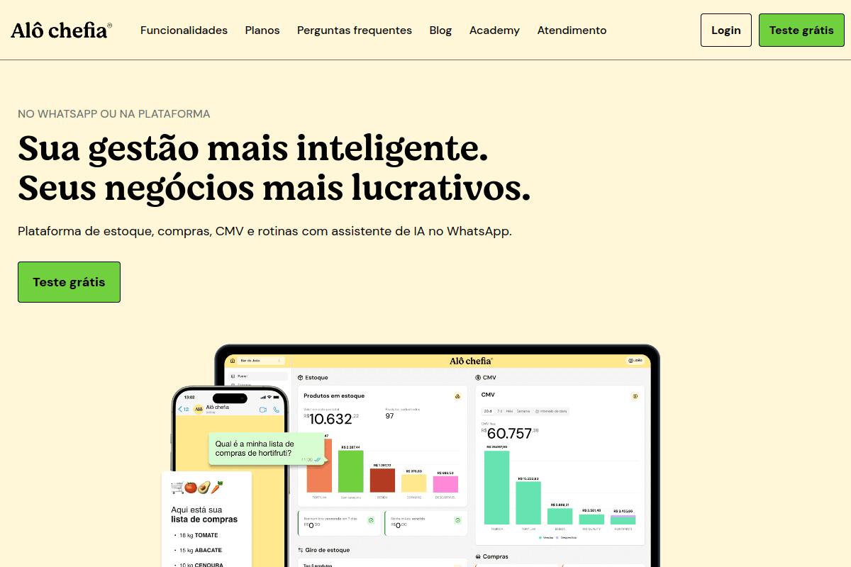 Site do fornecedor de Alô Chefia