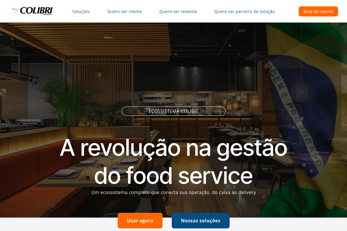 Site do fornecedor de Colibri