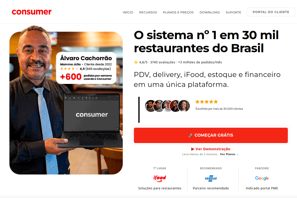 Site do fornecedor de Consumer