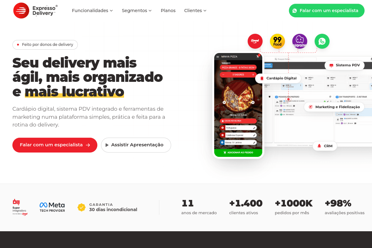 Site do fornecedor de Expresso Delivery
