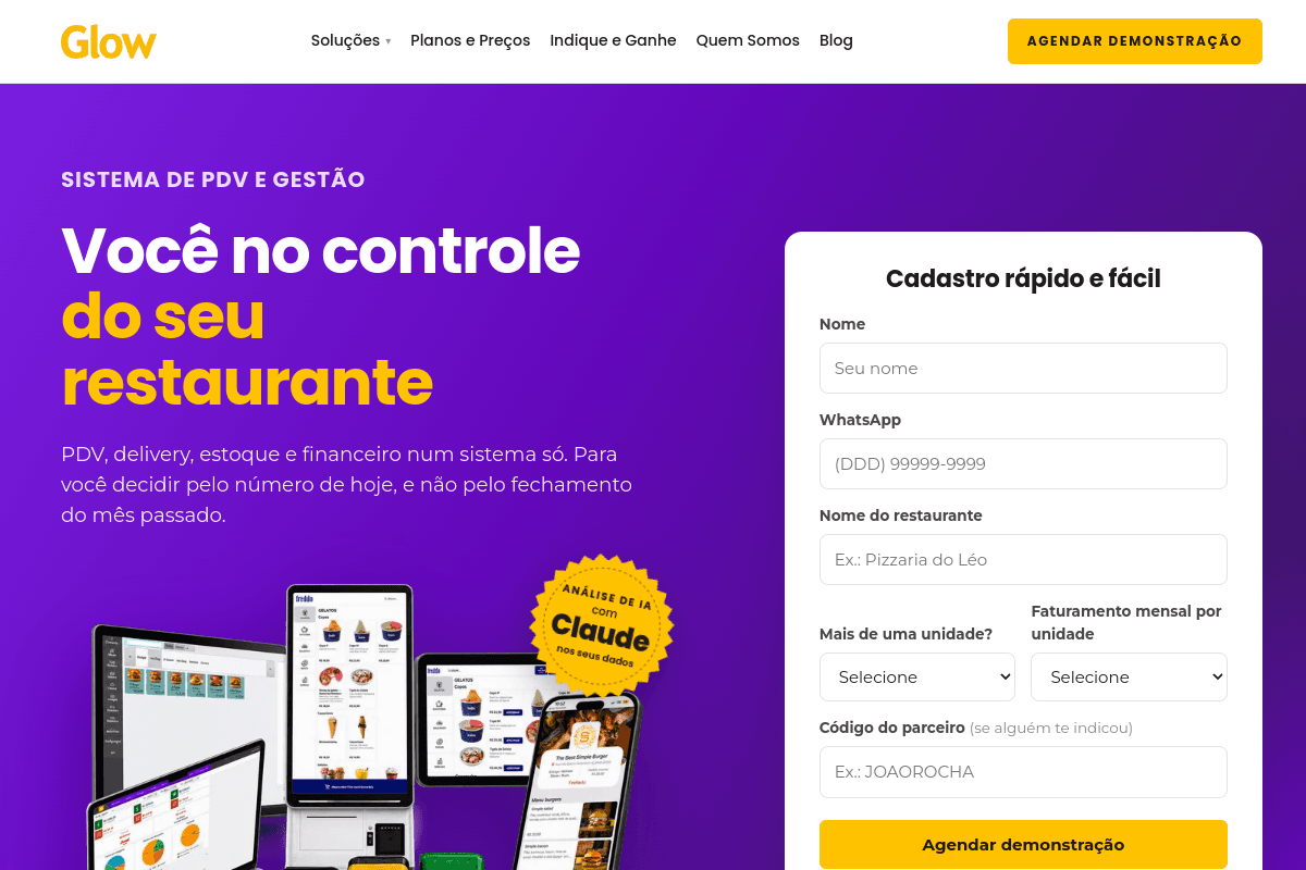 Site do fornecedor de GLOW