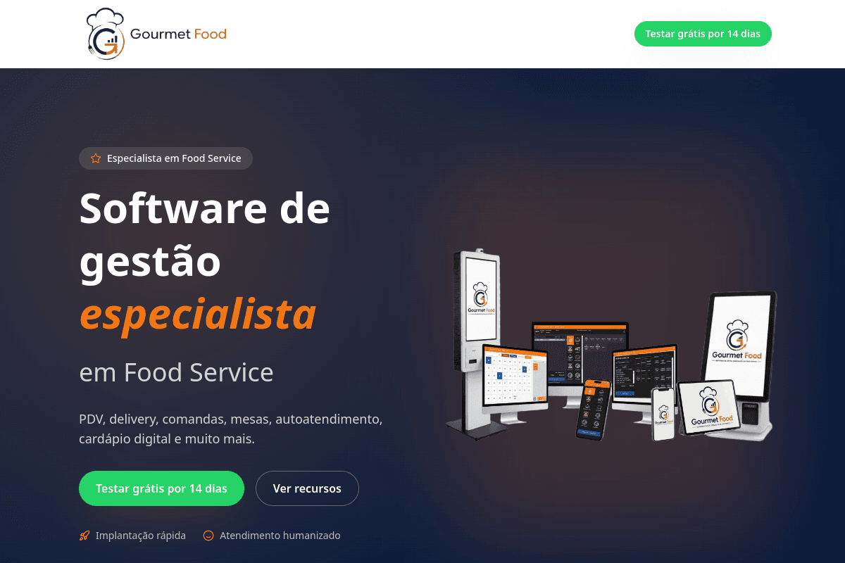 Site do fornecedor de Gourmet Food