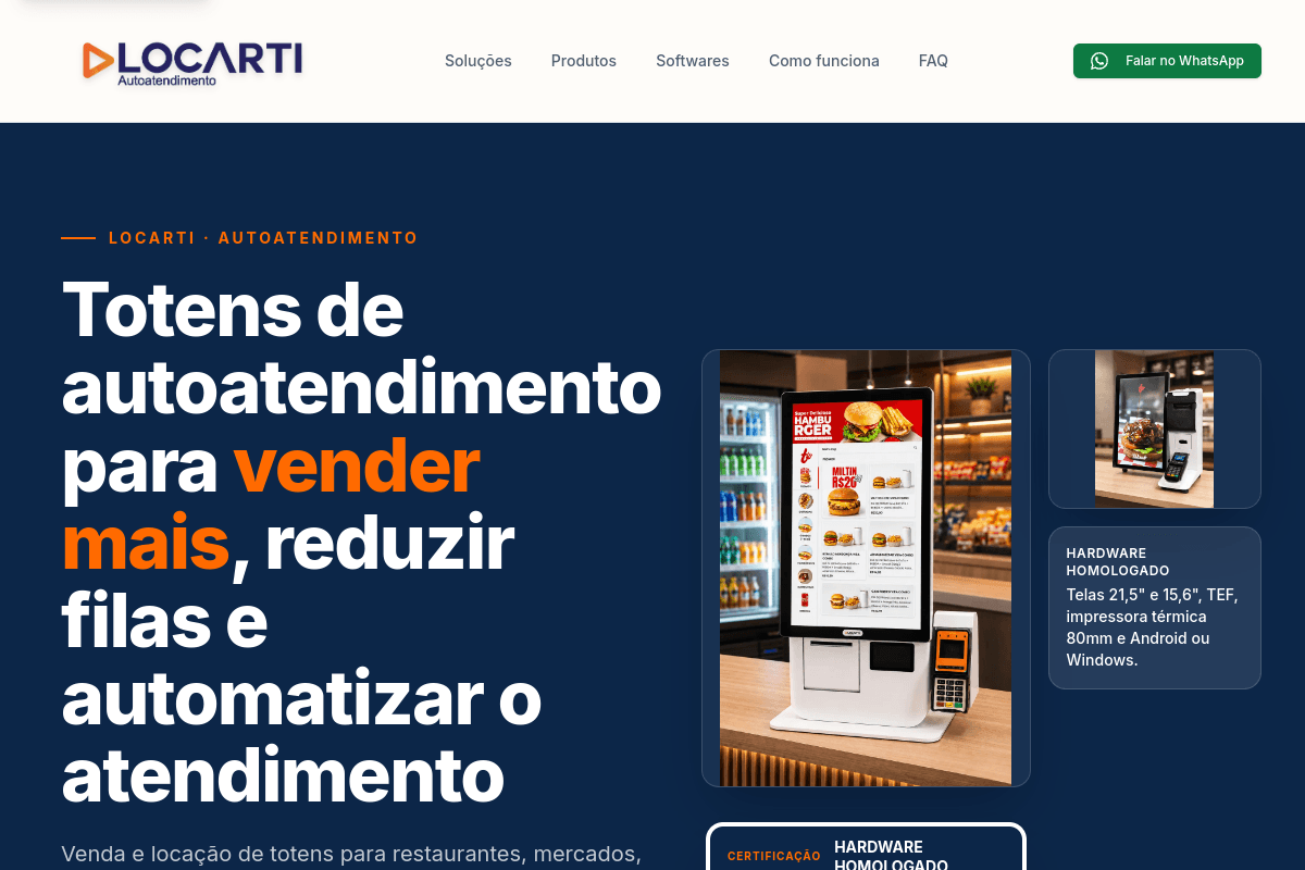 Site do fornecedor de Locarti