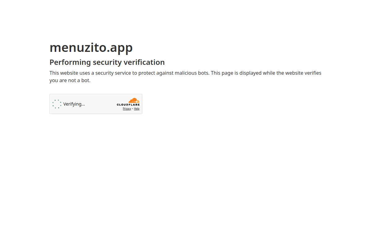 Site do fornecedor de Menuzito