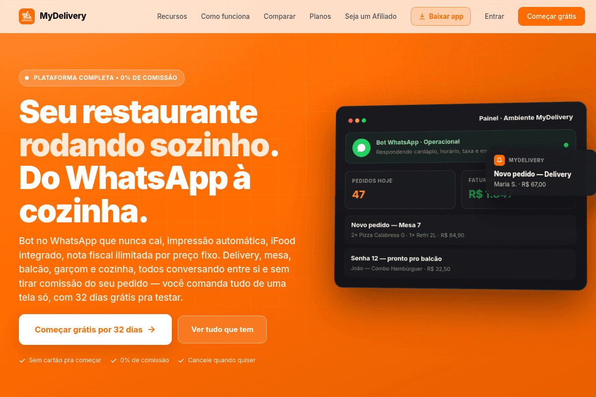 Site do fornecedor de MyDelivery