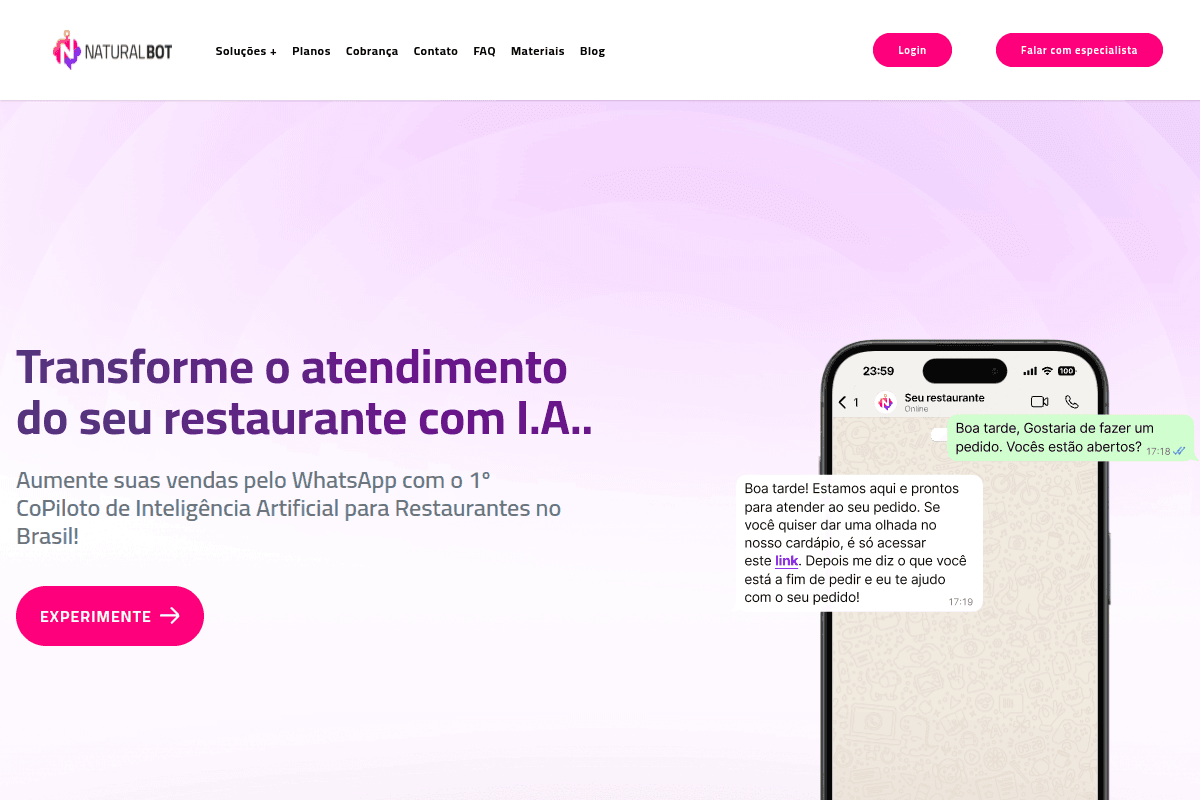 Site do fornecedor de Natural Bot