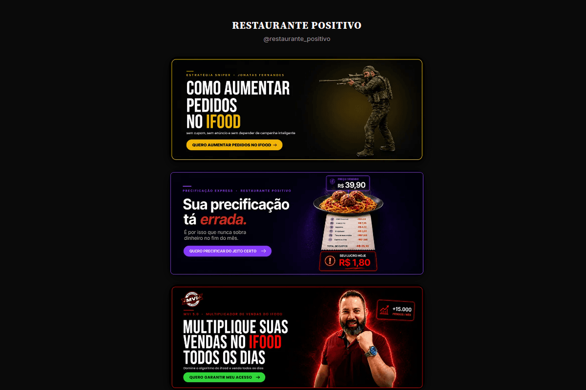 Site do fornecedor de Restaurante Positivo