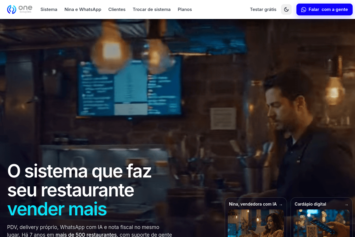 Site do fornecedor de One Soluções