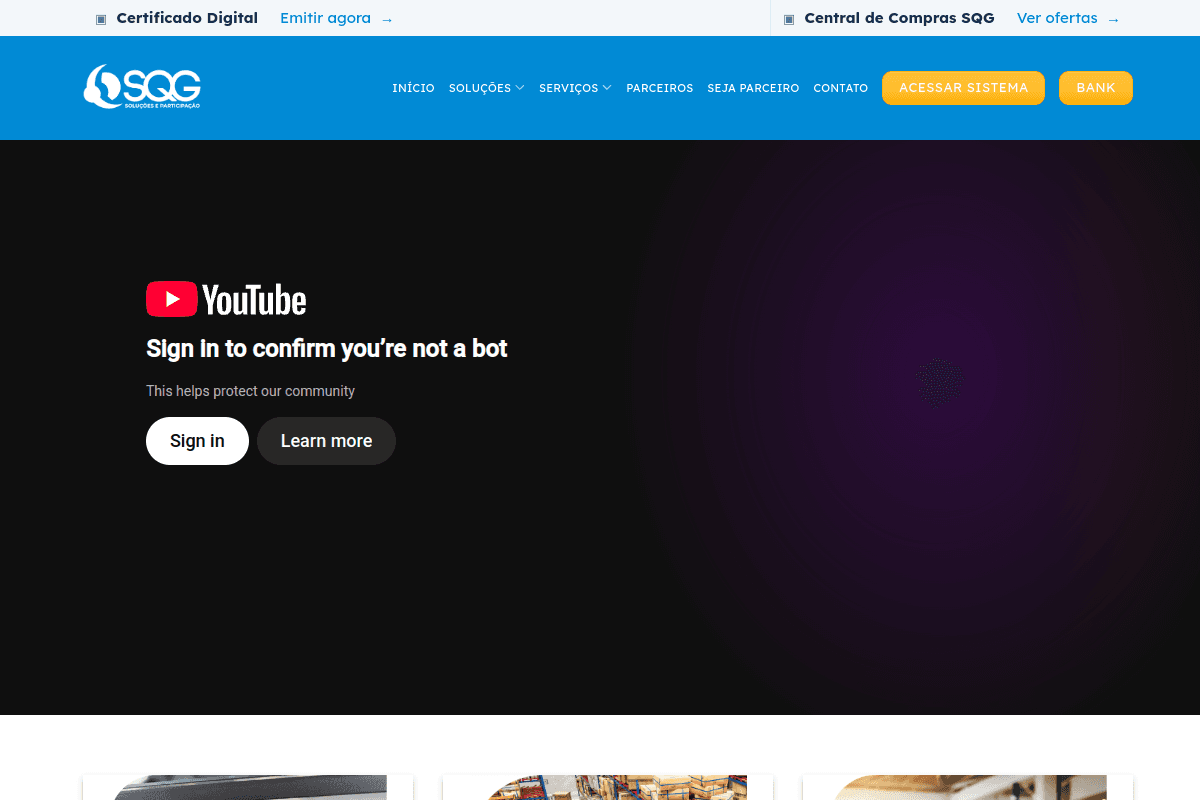 Site do fornecedor de SQG Soluções