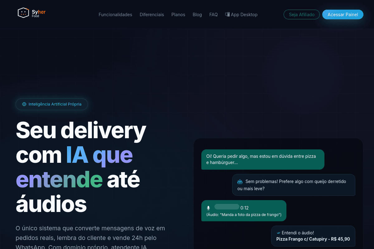 Site do fornecedor de Syher Food