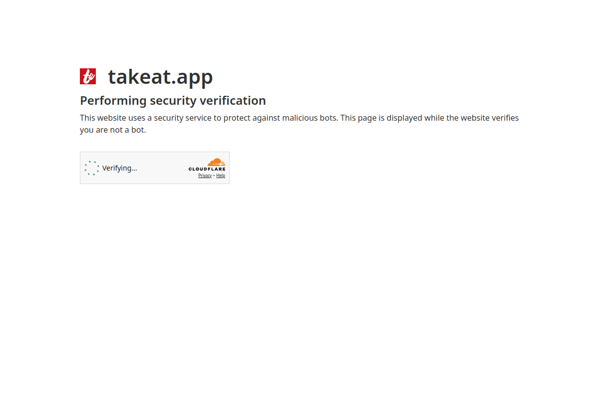 Site do fornecedor de Takeat