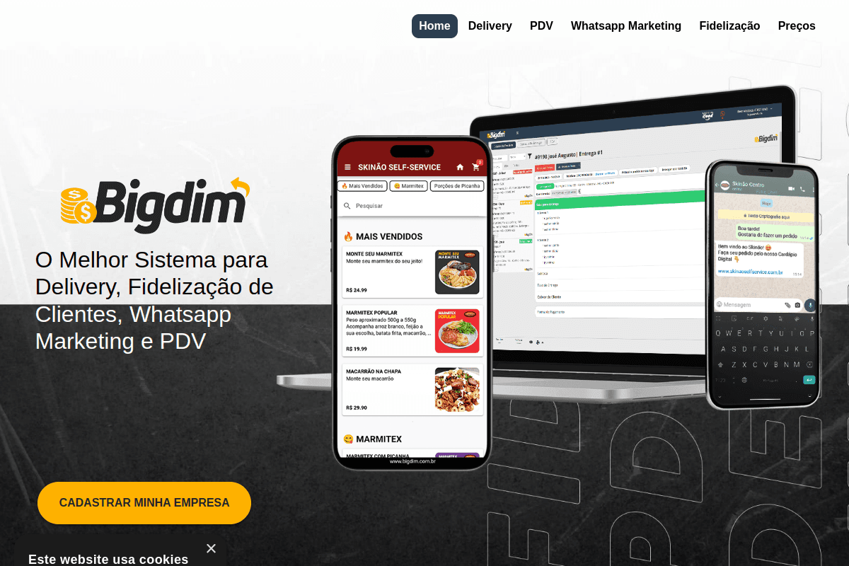 Site do fornecedor de Bigdim