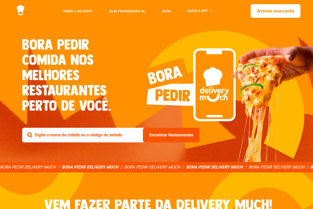 Site do fornecedor de Delivery Much