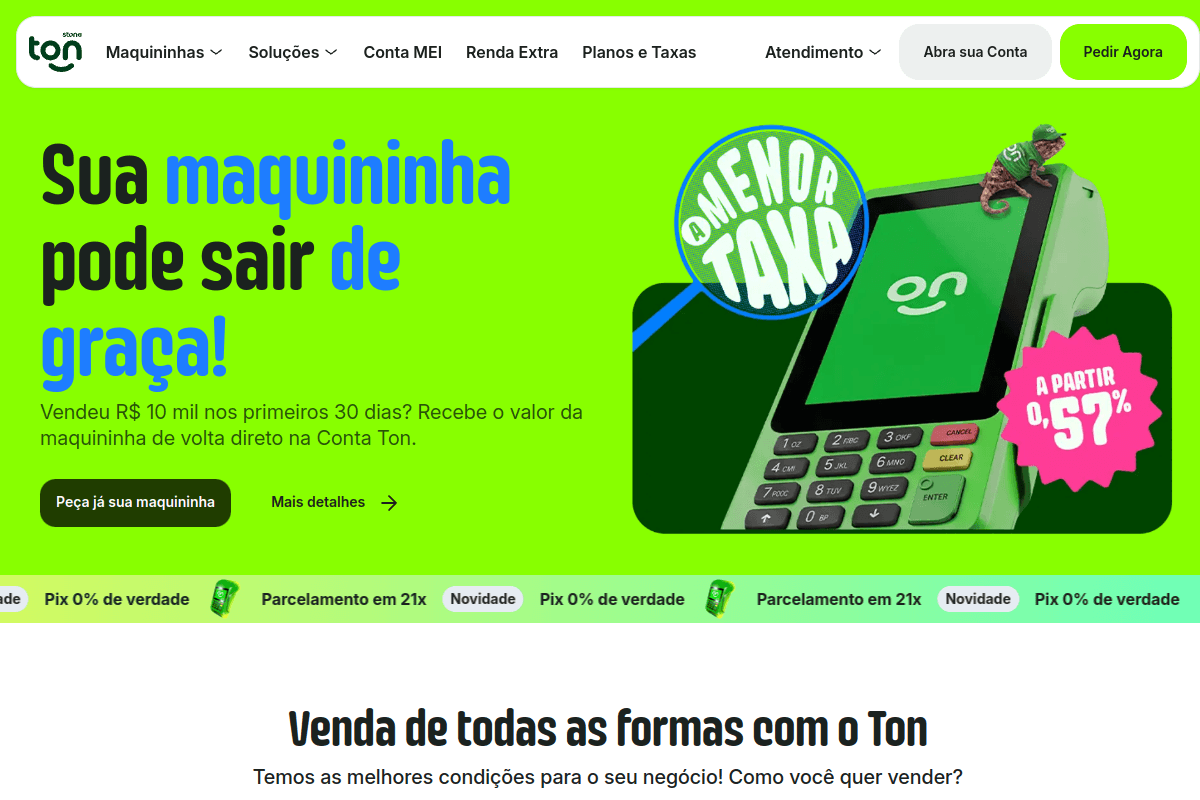 Site do fornecedor de TON