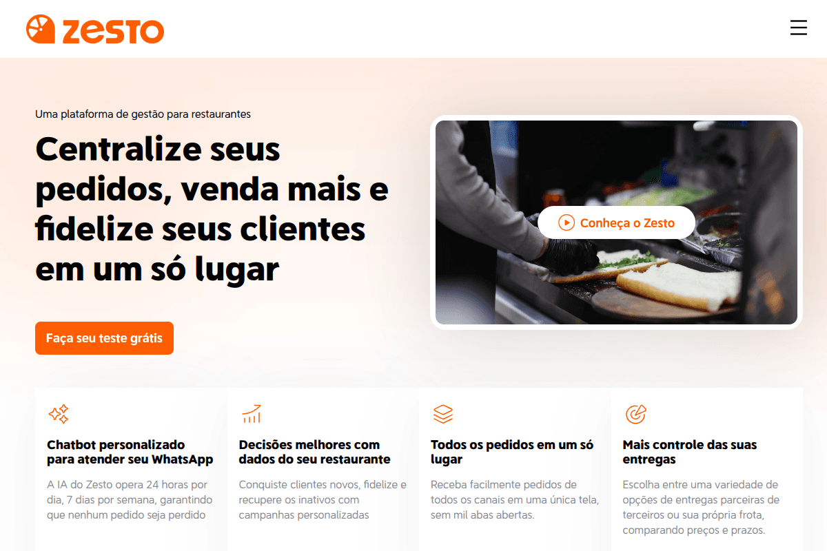 Site do fornecedor de Zesto