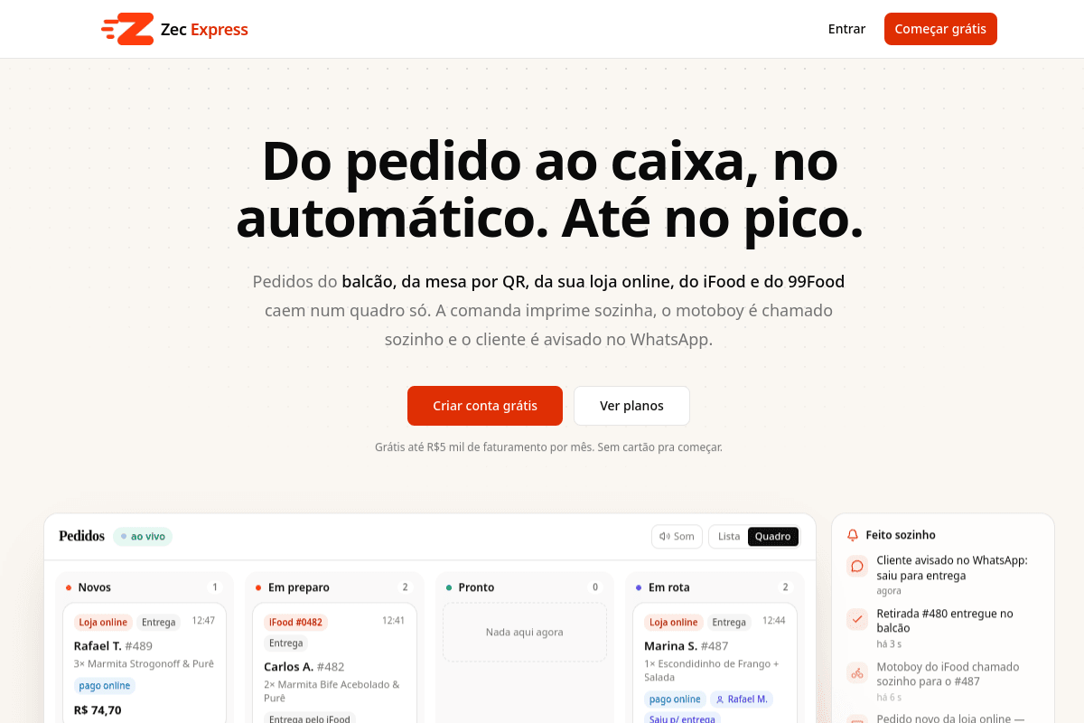 Site do fornecedor de Zec Express